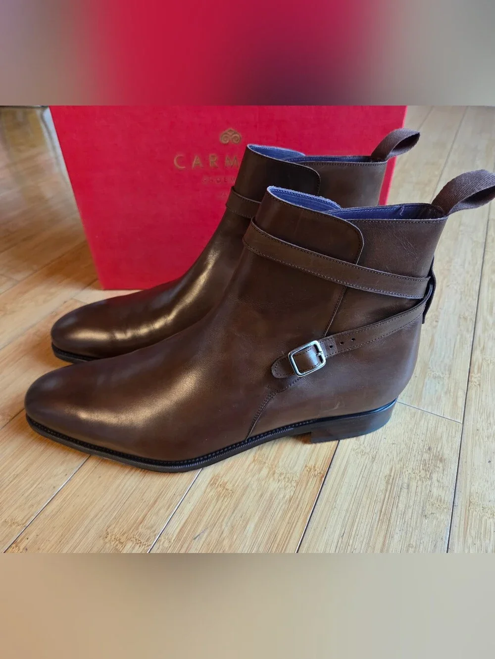 Carmina Jodhpur Brown Leather Ankle Boots for Men